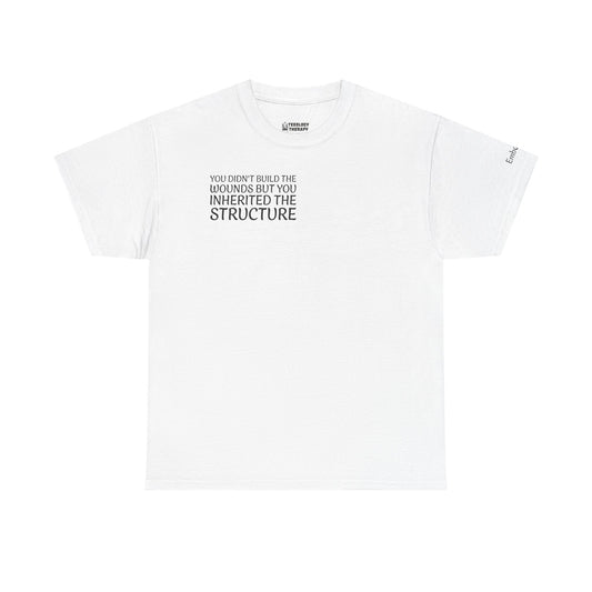 Inspirational Unisex Heavy Cotton Tee - "Inherit the Structure" Graphic Tee